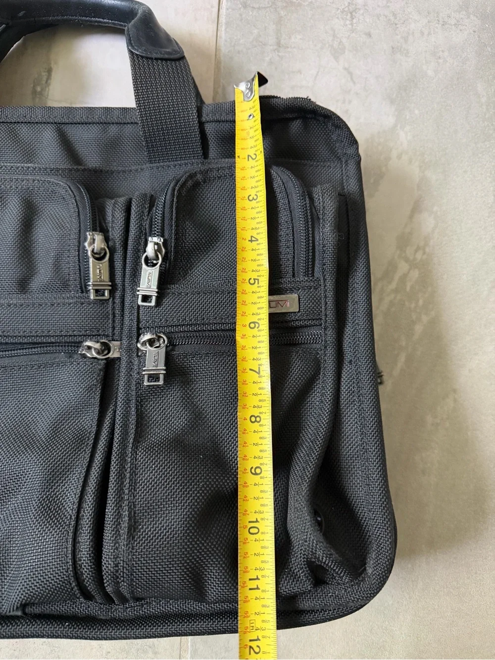 Tumi Large Black Canvas Travel Business Briefcase Lap Top Tote Bag